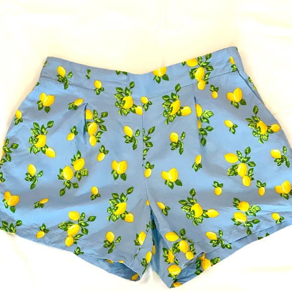 Loft SMALL Pleated Pull-On Shorts in Lemon - Picture 3 of 5